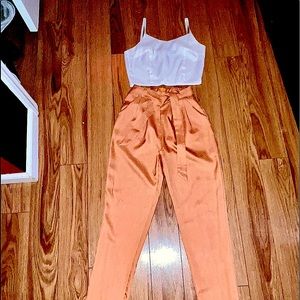 Crop top and pants outfit